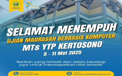 UMBK MTs YTP Kertosono Berlangsung Lancar, Siswa Junjung Tinggi Kejujuran